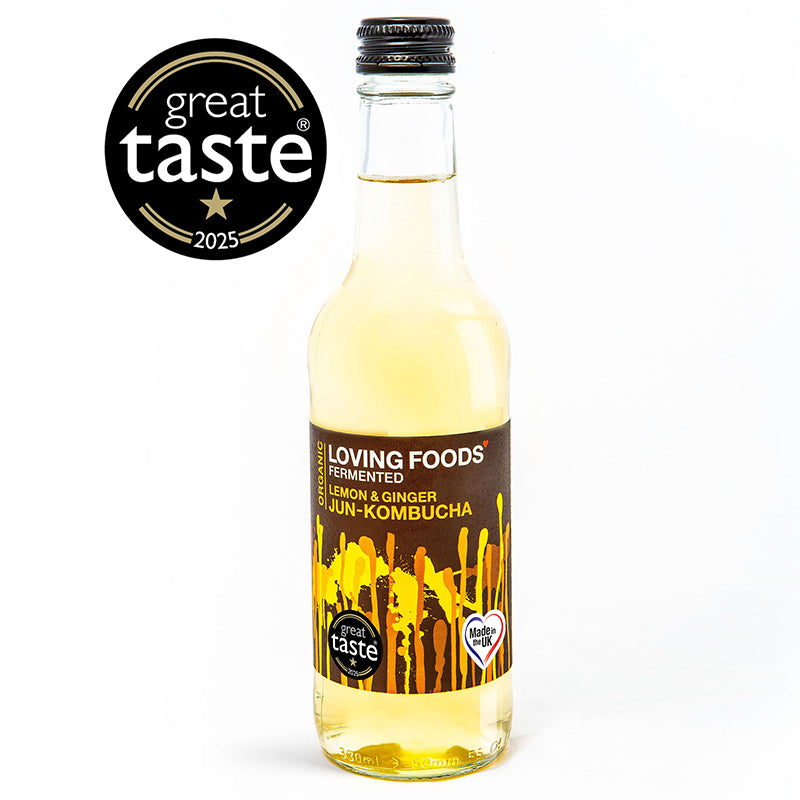 Loving Foods Organic Jun-Kombucha - Lemon + Ginger 330Ml