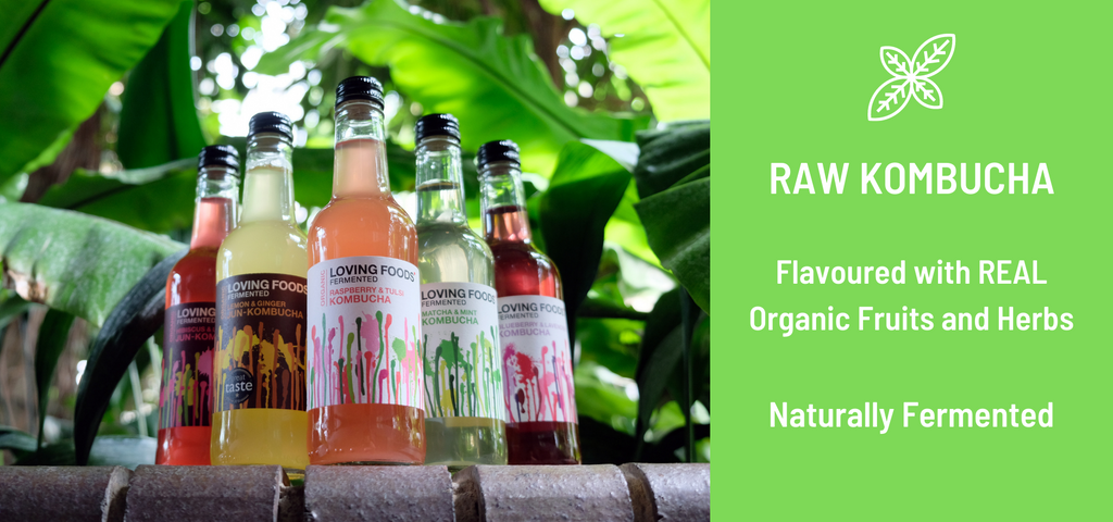 Organic raw unpasteurised Kombucha green tea drink