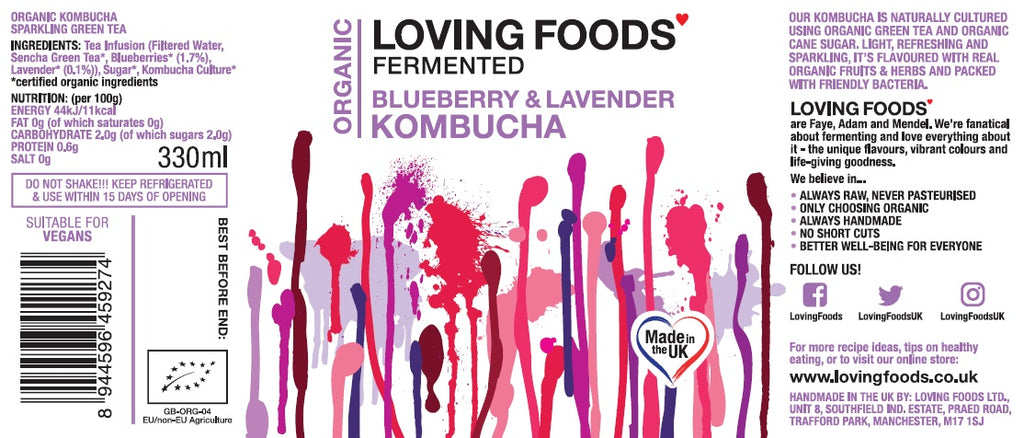 Organic Kombucha - Blueberry and Lavender