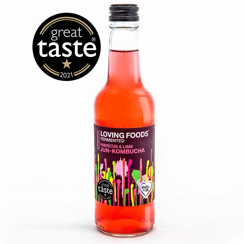 Loving Foods Organic Jun-Kombucha - Hibiscus + Lime 330Ml