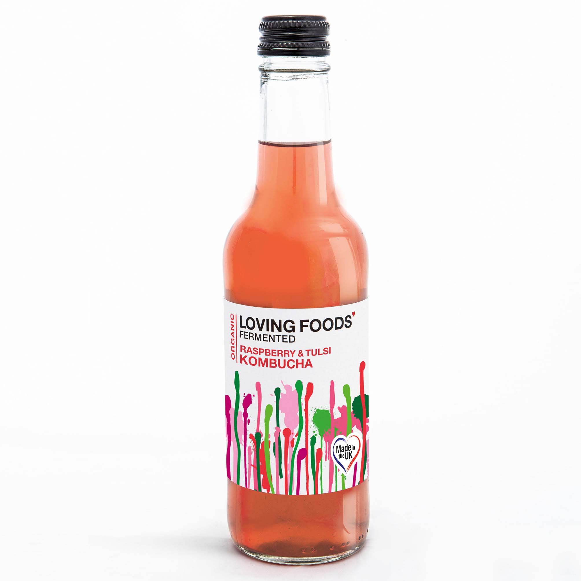 Loving Foods Organic Kombucha - Raspberry & Tulsi 330Ml