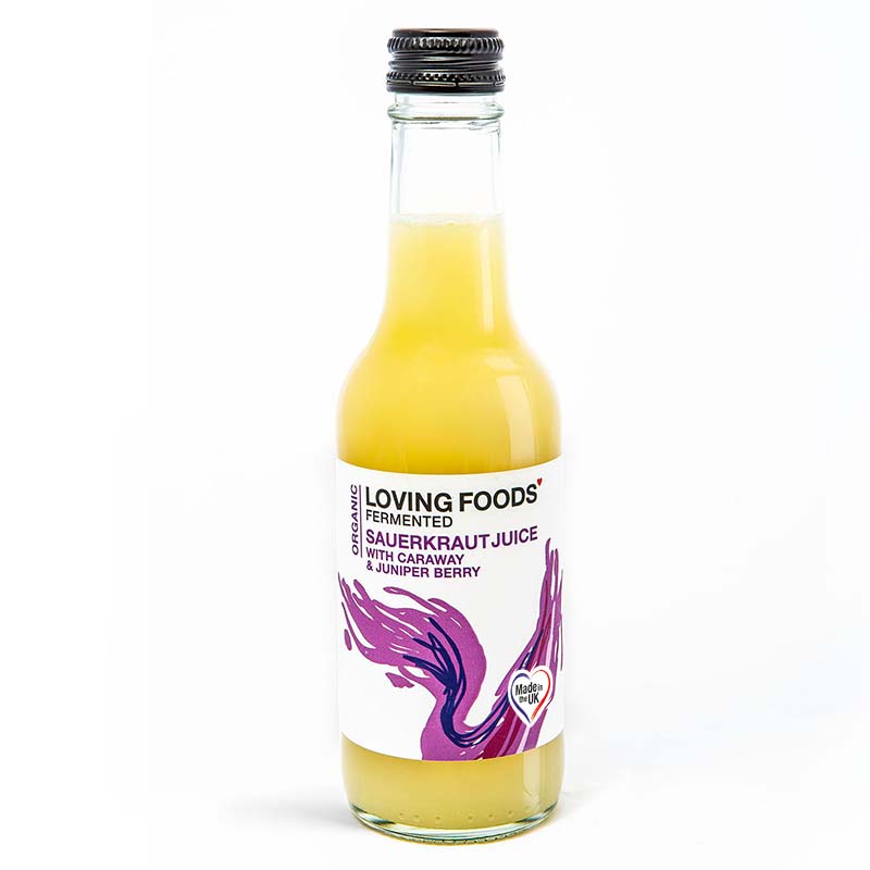 Loving Foods Organic Sauerkraut Juice - Caraway & Juniper Berry 250Ml