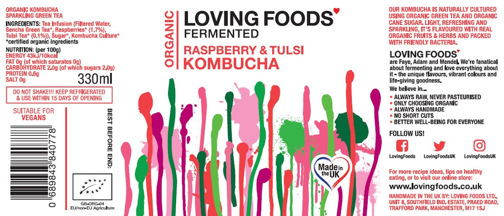 Organic Raspberry & Tulsi Kombucha